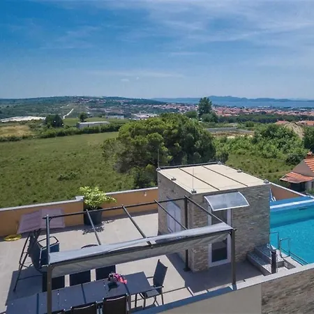 Вилла Panorama With Rooftop Pool Ploce (Zadar)